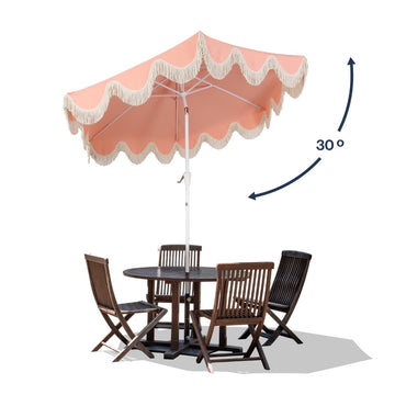 Collins 9 ft. Classic Cottage Tassel Market Patio Umbrella